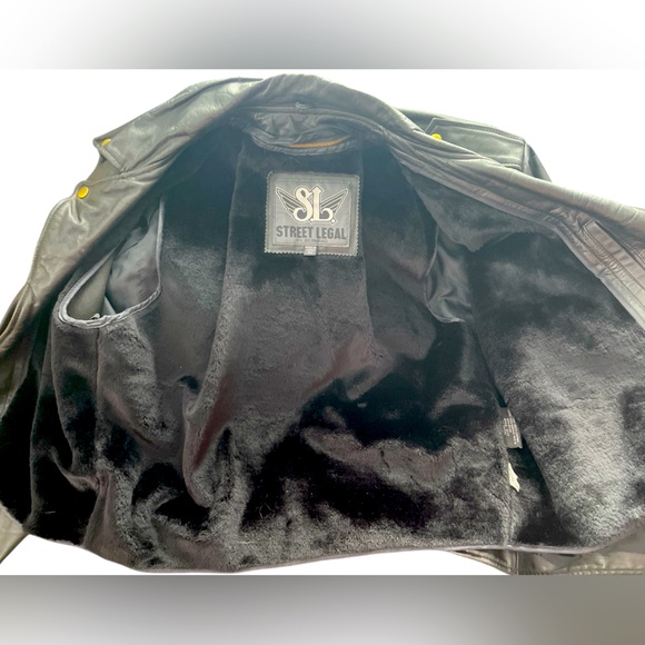 Vintage Bermans Street Legal Black Leather Motorcycle Jacket W/Liner, Size 40 - Picture 6 of 9